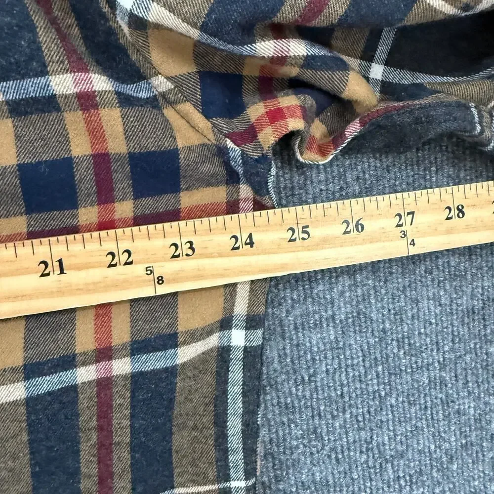 Weatherproof Vintage Plaid Flannel Button Up Shirt Mens XL Gray Long Sleeve